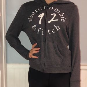 gray abercrombie zip up sweatshirt